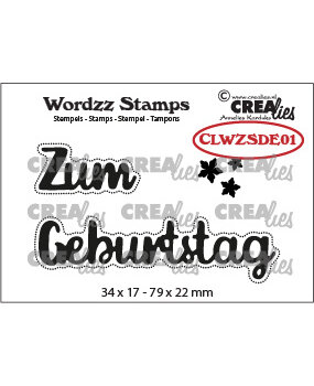 Crealies Wordzz Stempels German No. 1 Zum Geburtstag (CLWZSDE01)