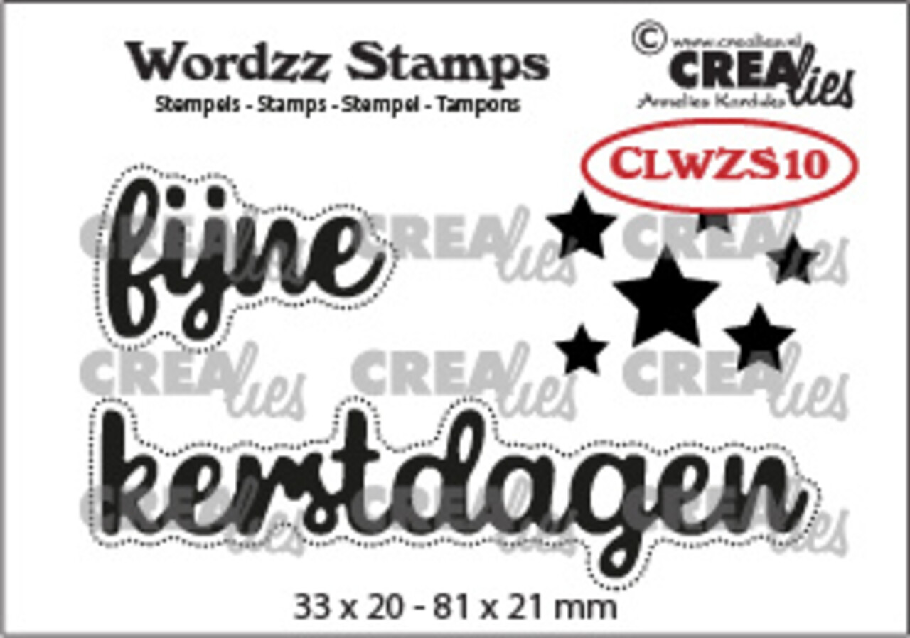 Crealies Wordzz Stamps Dutch No. 10 Fijne Kerstdagen (CLWZS10)