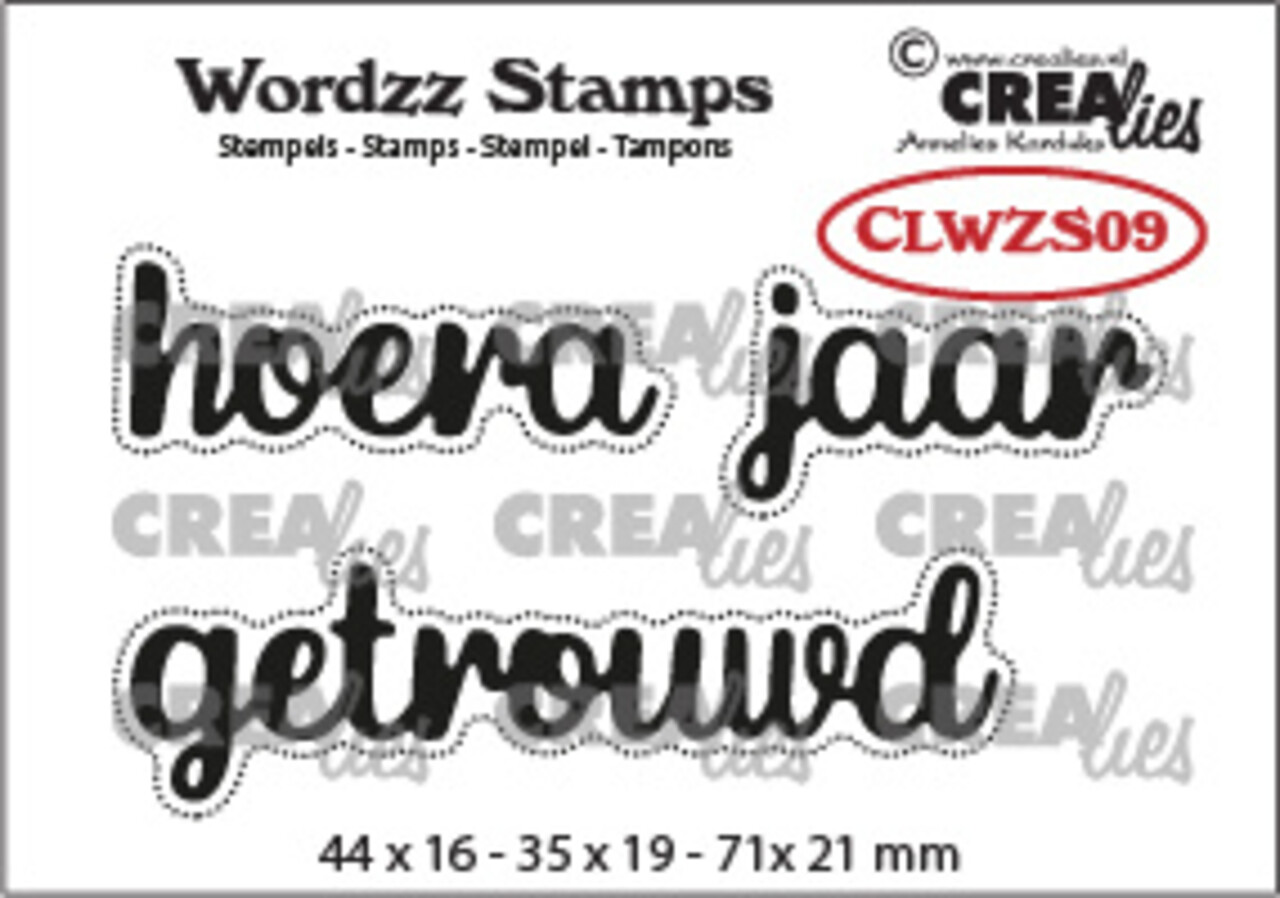 Crealies Wordzz Stempels Dutch No. 9 Hoera Jaar Getrouwd (CLWZS09) Crealies Wordzz Stempels Dutch No. 9 Hoera Jaar Getrouwd (CLWZS09)