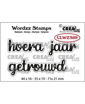 Crealies Wordzz Stempels Dutch No. 9 Hoera Jaar Getrouwd (CLWZS09)