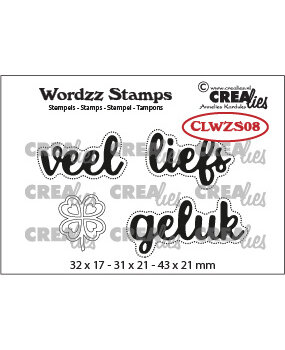 Crealies Wordzz Stempels Dutch No. 8 Veel Liefs/Geluk (CLWZS08)