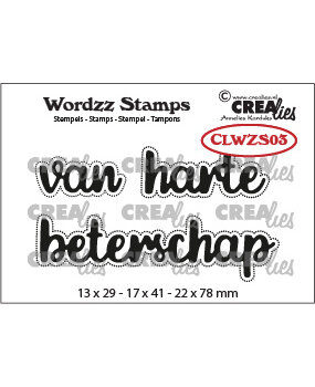 Crealies Wordzz Stamps Dutch No. 3 Van Harte Beterschap (CLWZS03)