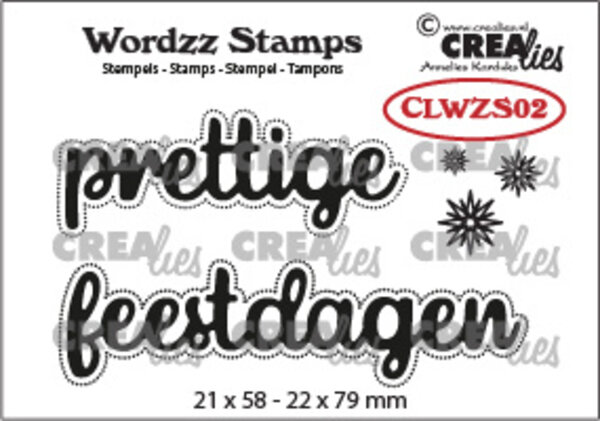 Crealies Wordzz Stamps Dutch No. 2 Prettige Feestdagen (CLWZS02)