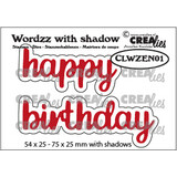Crealies Wordzz With Shadow Stansen English No. 1 Happy Birthday (CLWZEN01)