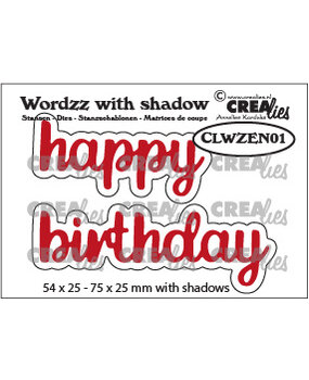 Crealies Wordzz With Shadow Stansen English No. 1 Happy Birthday (CLWZEN01)