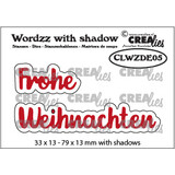 Crealies Wordzz With Shadow Dies German No. 5 Frohe Weihnachten (CLWZDE05)