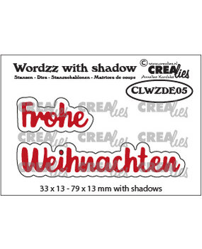 Crealies Wordzz With Shadow Stansen German No. 5 Frohe Weihnachten (CLWZDE05)