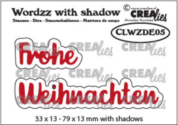 Crealies Wordzz With Shadow Dies German No. 5 Frohe Weihnachten (CLWZDE05) Crealies Wordzz With Shadow Dies German No. 5 Frohe Weihnachten (CLWZDE05)