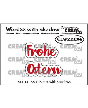 Crealies Wordzz With Shadow Dies German No. 4 Frohe Ostern (CLWZDE04)