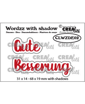 Crealies Wordzz With Shadow Stansen German No. 2 Gute Besserung (CLWZDE02)
