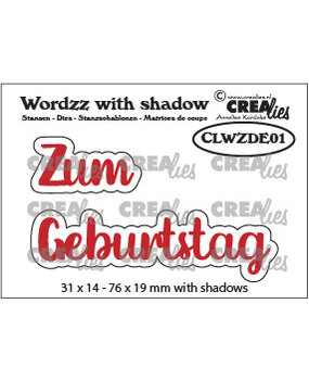 Crealies Wordzz With Shadow Dies German No. 1 Zum Geburtstag (CLWZDE01)