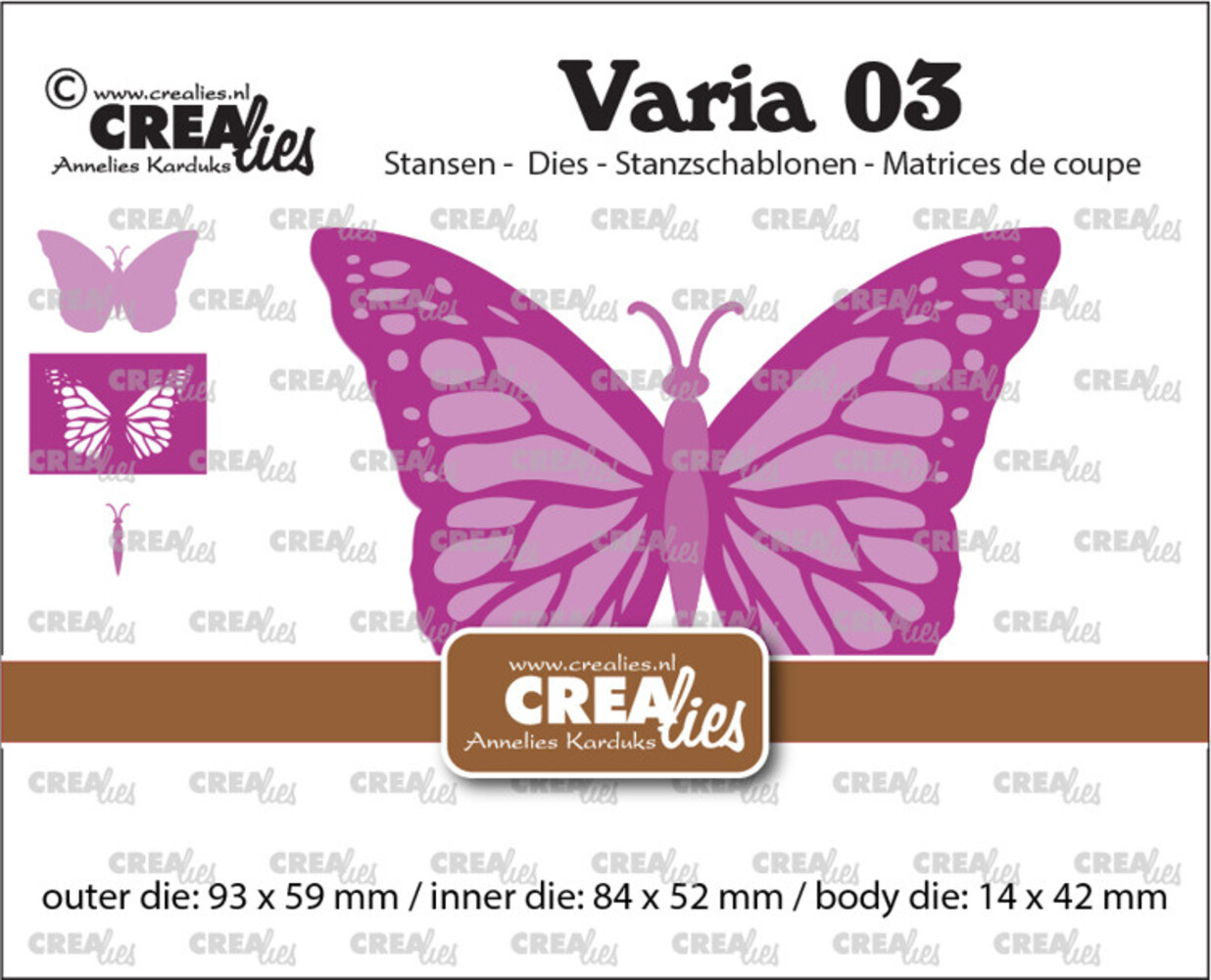 Crealies Varia Dies No. 03 Monarch Butterfly (CLVaria03)