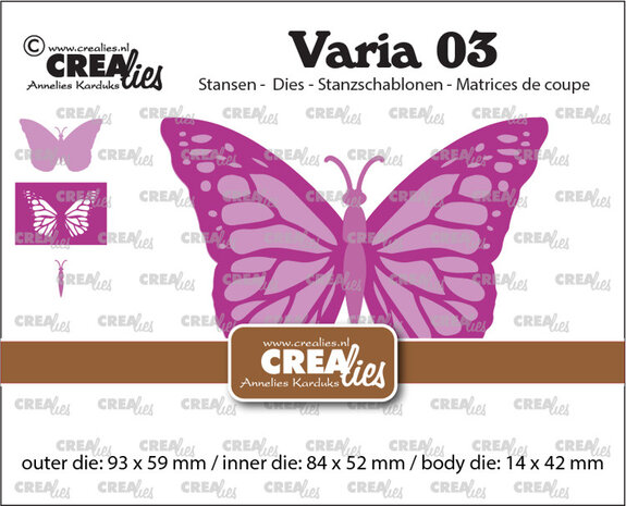 Crealies Varia Dies No. 03 Monarch Butterfly (CLVaria03)