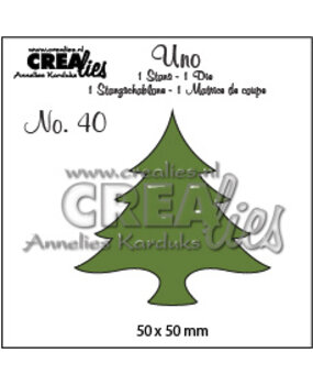 Crealies Uno Stansen No. 40 Kerstboom Dik (CLUno40)
