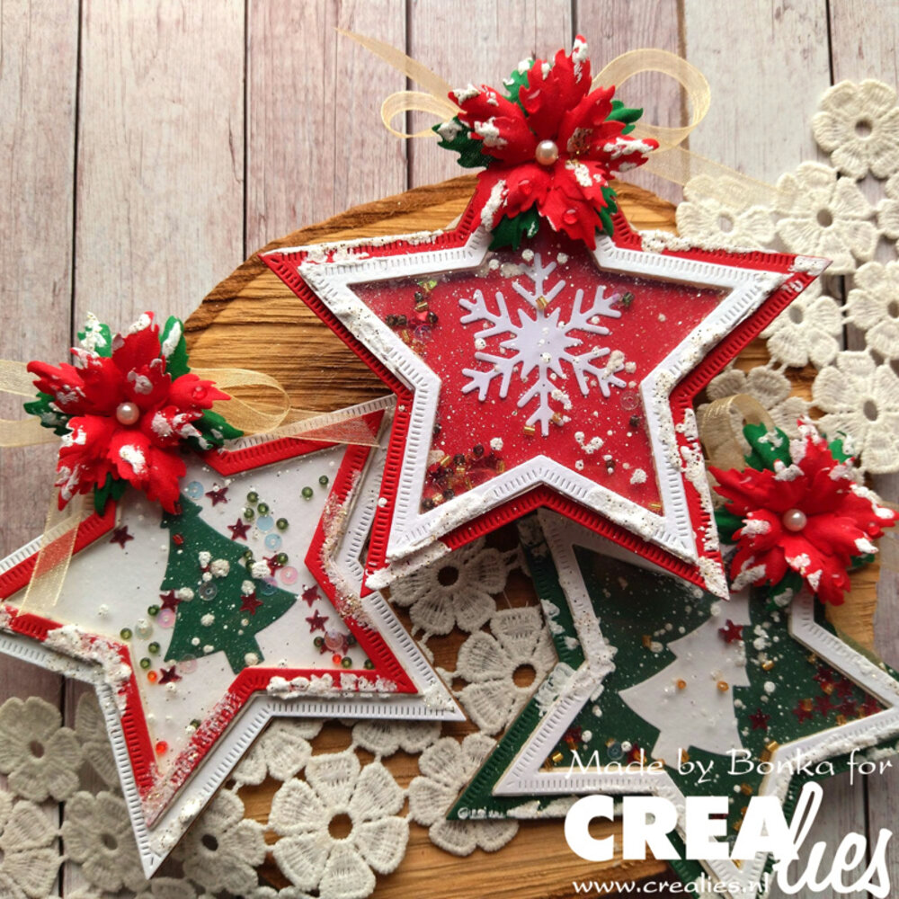 Crealies Uno Stansen No. 63 Kerstster Ronde Bladeren (CLUno63)