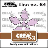 Crealies Uno Dies No. 64 Poinsettia Pointy Leaves (CLUno64)