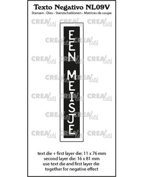 Crealies Texto Negativo Dies Dutch No. 9V Een Meisje (NL09V)