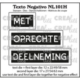 Crealies Texto Negativo Dies Dutch No. 101H Met Oprechte Deelneming (NL101H)