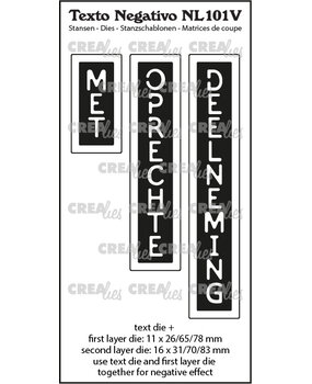 Crealies Texto Negativo Dies Dutch No. 101V Met Oprechte Deelneming (NL101V)
