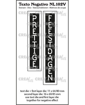 Crealies Texto Negativo Stansen Dutch No. 102V Prettige Feestdagen (NL102V)