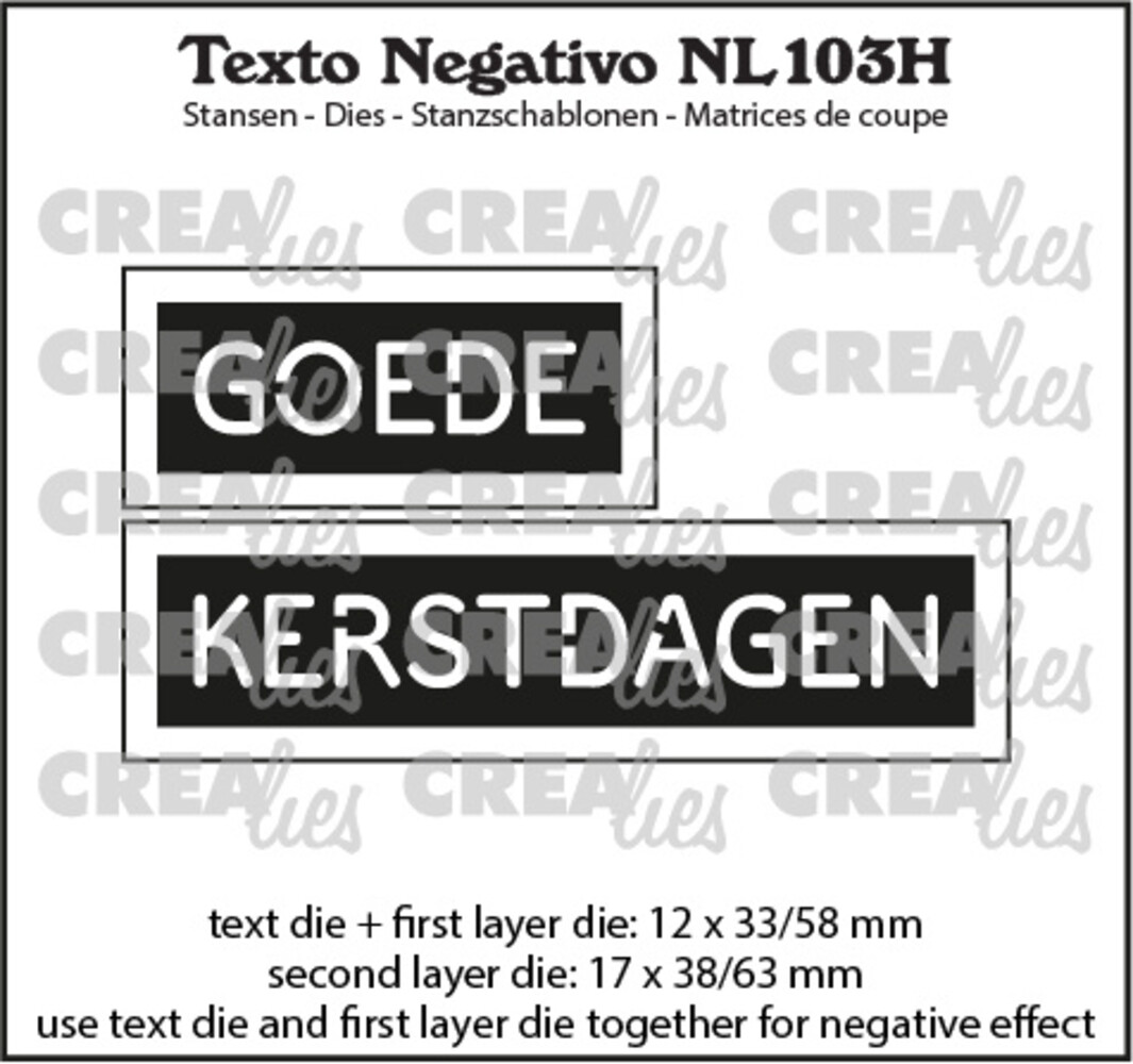 Crealies Texto Negativo Stansen Dutch No. 103H Goede Kerstdagen (NL103H) Crealies Texto Negativo Stansen Dutch No. 103H Goede Kerstdagen (NL103H)