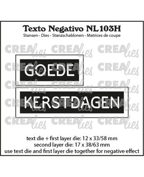 Crealies Texto Negativo Stansen Dutch No. 103H Goede Kerstdagen (NL103H)