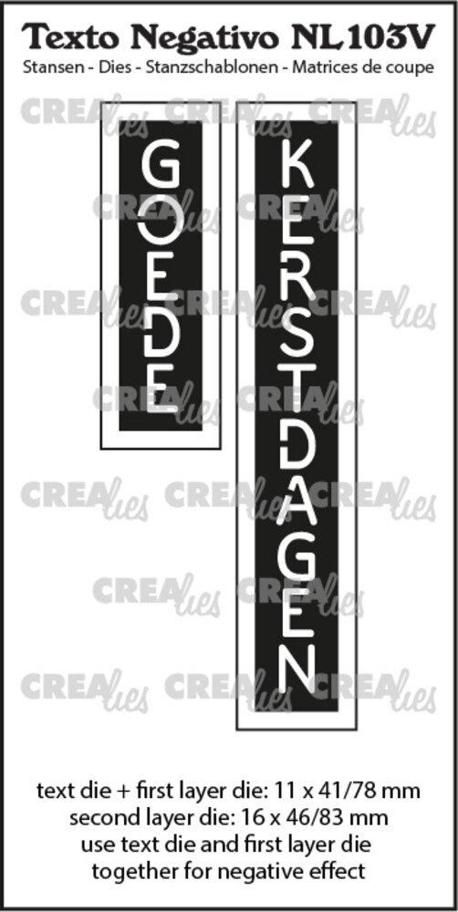 Crealies Texto Negativo Dies Dutch No. 103V Goede Kerstdagen (NL103V) Crealies Texto Negativo Dies Dutch No. 103V Goede Kerstdagen (NL103V)
