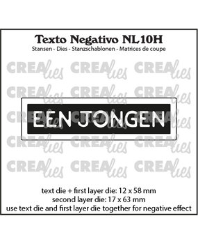 Crealies Texto Negativo Dies Dutch No. 10H Een Jongen (NL10H)