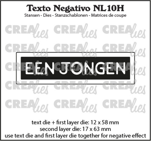Crealies Texto Negativo Stansen Dutch No. 10H Een Jongen (NL10H)