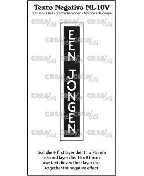 Crealies Texto Negativo Stansen Dutch No. 10V Een Jongen (NL10V)