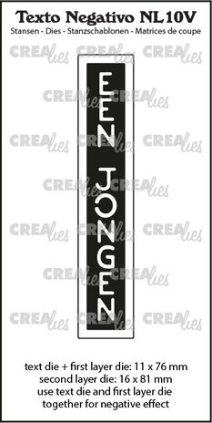 Crealies Texto Negativo Dies Dutch No. 10V Een Jongen (NL10V) Crealies Texto Negativo Dies Dutch No. 10V Een Jongen (NL10V)