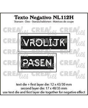 Crealies Texto Negativo Dies Dutch No. 112H Vrolijk Pasen (NL112H)