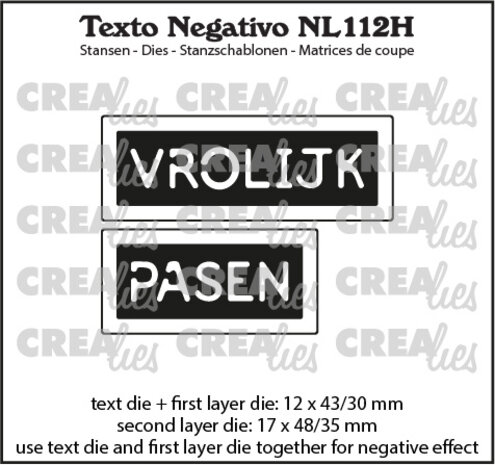 Crealies Texto Negativo Stansen Dutch No. 112H Vrolijk Pasen (NL112H)