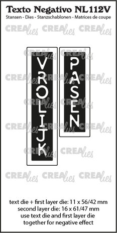 Crealies Texto Negativo Stansen Dutch No. 112V Vrolijk Pasen (NL112V)