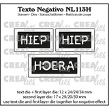 Crealies Texto Negativo Stansen Dutch No. 113H Hiep Hiep Hoera (NL113H)