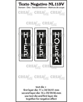 Crealies Texto Negativo Stansen Dutch No. 113V Hiep Hiep Hoera (NL113V)