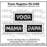 Crealies Texto Negativo Dies Dutch No. 114H Voor Mama Papa (NL114H)