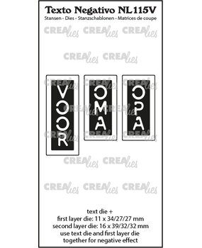 Crealies Texto Negativo Stansen Dutch No. 115V Voor Oma Opa (NL115V)