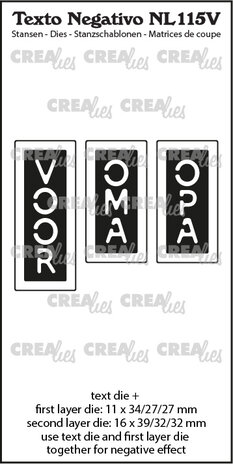 Crealies Texto Negativo Dies Dutch No. 115V Voor Oma Opa (NL115V)