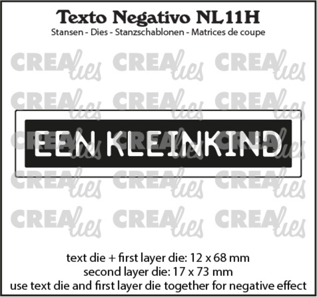Crealies Texto Negativo Stansen Dutch No. 11H Een Kleinkind (NL11H) Crealies Texto Negativo Stansen Dutch No. 11H Een Kleinkind (NL11H)