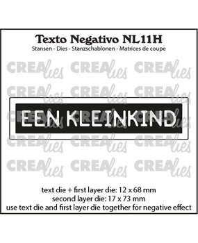 Crealies Texto Negativo Dies Dutch No. 11H Een Kleinkind (NL11H)