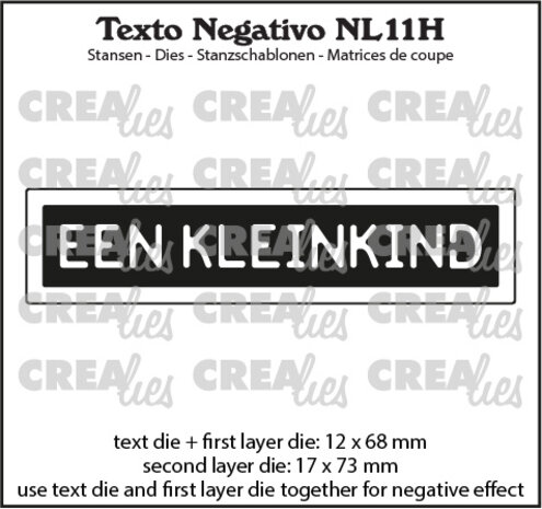 Crealies Texto Negativo Dies Dutch No. 11H Een Kleinkind (NL11H)