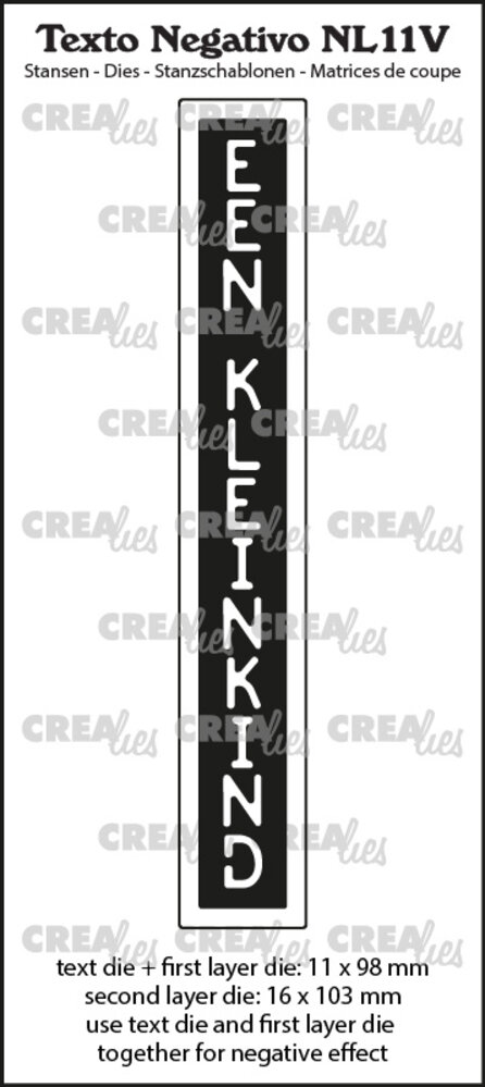 Crealies Texto Negativo Dies Dutch No. 11V Een Kleinkind (NL11V) Crealies Texto Negativo Dies Dutch No. 11V Een Kleinkind (NL11V)