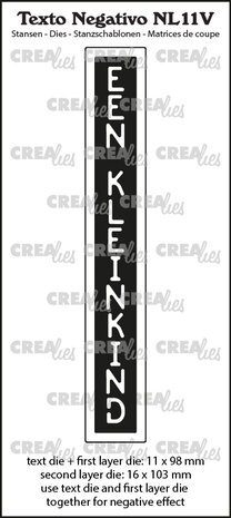 Crealies Texto Negativo Dies Dutch No. 11V Een Kleinkind (NL11V) Crealies Texto Negativo Dies Dutch No. 11V Een Kleinkind (NL11V)