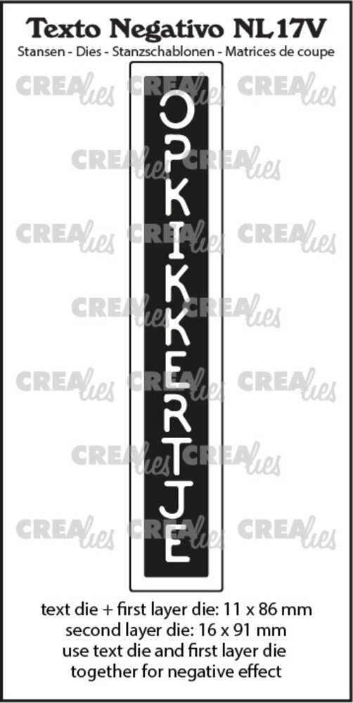 Crealies Texto Negativo Stansen Dutch No. 17V Opkikkertje (NL17V) Crealies Texto Negativo Stansen Dutch No. 17V Opkikkertje (NL17V)