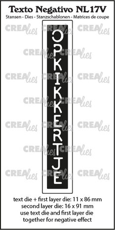 Crealies Texto Negativo Stansen Dutch No. 17V Opkikkertje (NL17V) Crealies Texto Negativo Stansen Dutch No. 17V Opkikkertje (NL17V)