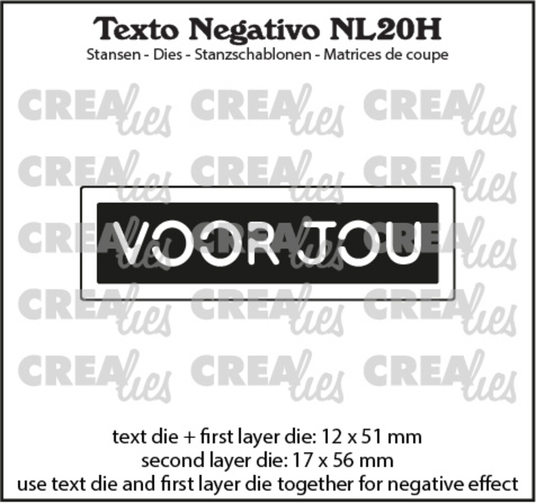 Crealies Texto Negativo Stansen Dutch No. 20H Voor Jou (NL20H) Crealies Texto Negativo Stansen Dutch No. 20H Voor Jou (NL20H)