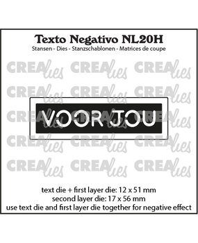Crealies Texto Negativo Dies Dutch No. 20H Voor Jou (NL20H)