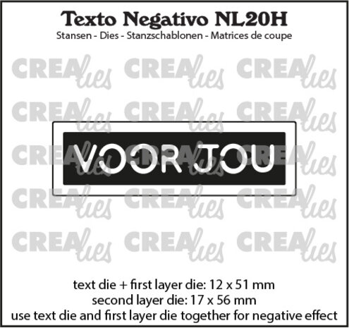 Crealies Texto Negativo Stansen Dutch No. 20H Voor Jou (NL20H) Crealies Texto Negativo Stansen Dutch No. 20H Voor Jou (NL20H)