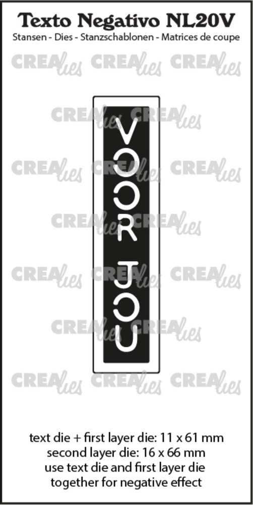 Crealies Texto Negativo Dies Dutch No. 20V Voor Jou (NL20V)